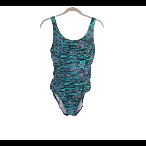 NEW Speedo shirred princess teal bathing suit - Picture 2 of 6